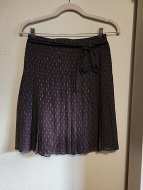 Ann Taylor Women's Grey Pleated Tie-Waist Skirt